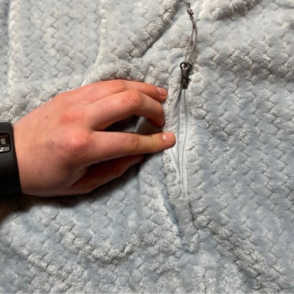 Columbia Fleece Sweater Tall Neck Light Blue XXL Teddy Bear Gorpcore Outdoors - Picture 6 of 9